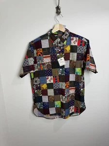 Beams Mens Patchwork Shirt Muticoloured Size S Paisley Floral Made in Japan - Picture 1 of 10