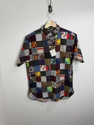 Beams Mens Patchwork Shirt Muticoloured Size S Paisley Floral Made in Japan - Image 1 of 4