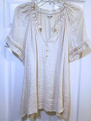 Blusa Top Wonderly Manga Corta Plus 2X Bohemia Muy Suave Foto 1 de 2