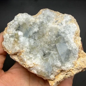 Natural Blue Celestite Crystal 1.4lbs –  Energy Stone for Decor and Healing - Picture 1 of 11