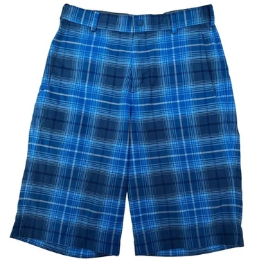 Nike Golf Tech Tour Performance Men's Shorts W28 L12 Blue Tartan Dri-Fit Active - Image 1 of 3