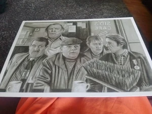 Only Fools and Horses Sids Cafe BroomHand Drawn Pencil Art Print A3 Art Bill New - Picture 1 of 5