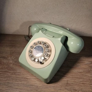 746 Phone / fixe rétro années 1970 à cadran rotatif Cordon extensible/ Vintage - Zdjęcie 1 z 7