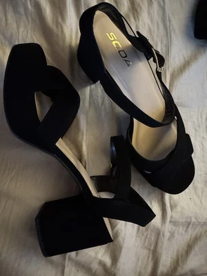 SODA-MANNER X NUBUCK PLATFORM 3" Hi-Chunky Block Heel Ankle Strap Sandal - Image 1 of 4