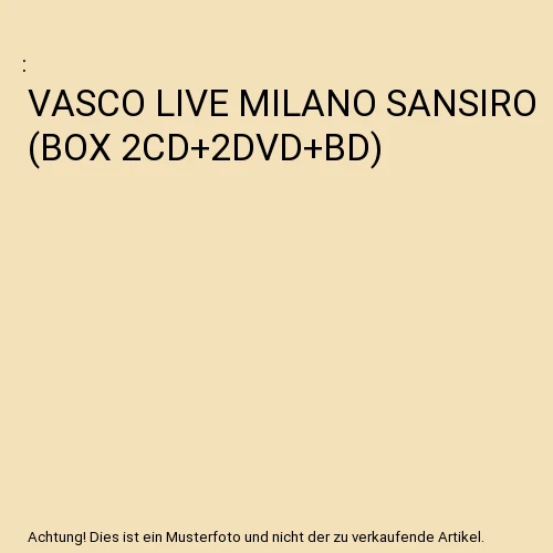 VASCO LIVE MILANO SANSIRO (BOX 2CD+2DVD+BD) - Bild 1 von 1