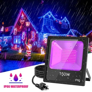 UV LED Blacklight for Halloween Party,150W IP66 Stage Lighting 10 ft Power Cord - Picture 1 of 11