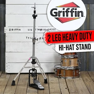 GRIFFIN 2 Leg Hi-Hat Stand - Percussion No Leg High Hat Pedal Cymbal Drum Mount - Picture 1 of 15