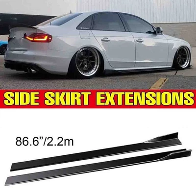 86.6'' Glossy Black Side Skirts Extension For Audi A3 S3 A4 S4 A5 S5 RS5 A7 A8 - Image 1 of 4