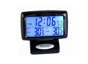 Mini Auto Digital Uhr LCD Thermometer KFZ Temperatur Wecker Außen und Innen L4I3 - Bild 1 von 5