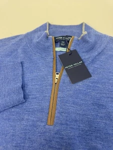 NWT Peter Millar Crown Crafted Excursionist Flex 1/4 Zip Sweater Blue XXL $350 - Picture 1 of 9