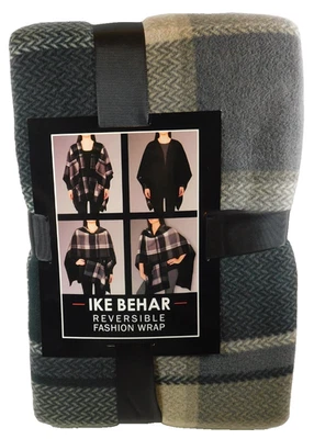 Ike Behar Para Mujer Gris y Negro Reversible Moda Abrigo Chal Capa Nuevo En Paquete Foto 1 de 4
