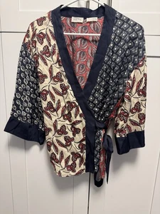 Meadow Rue Anthropologie Patchwork Kimono Wrap Women’s Size Small Beautiful - Picture 1 of 8