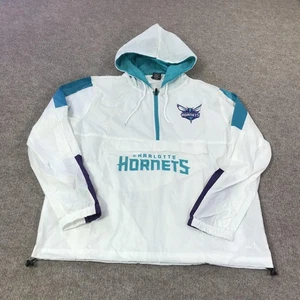 Charlotte Hornets Jacket Mens Large White NBA Basketball Windbreaker Hooded - Picture 1 of 16