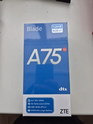 ZTE BLADE A75 5G DIAMOND BLACK 128GB DUAL SIM RAM 8GB(4GB+4GB) HD+ SMARTPHONE - Immagine 1 di 4