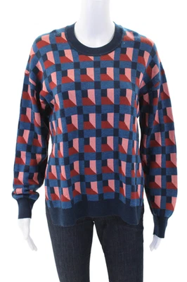 Paul Smith Womens Cotton Long Sleeve Graphic Printed Sweater Navy Size S - Image 1 of 4