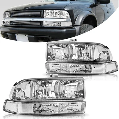 Conjunto de faros delanteros izquierdo y derecho apto para Chevy S10/Blazer 1998-2004 Foto 1 de 4