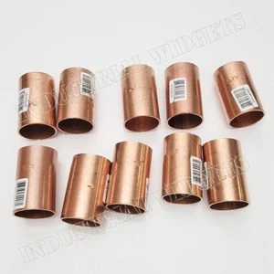 10 pcs - 1" Coupling with Stop, Wrot Copper Pipe Fitting EPC Elkhart 100 CxC USA - Picture 1 of 4