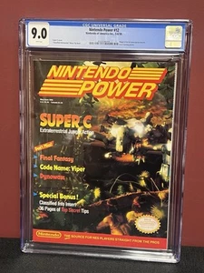 Nintendo Power Magazine #12 CGC 9.0 Super C Newsstand Edition May-Jun. 1990 - Foto 1 di 3