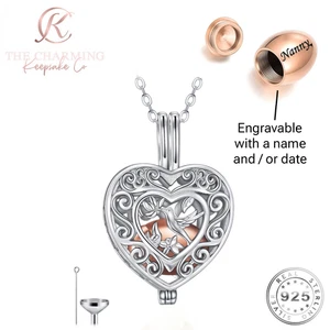 Urna Collar Cenizas Cremación Oro Rosa Plata de Ley 925 Colibrí Autorelleno - Imagen 1 de 7