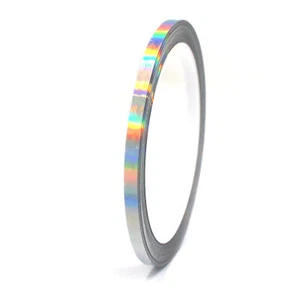 10m Rigate 3mm Ologramma Argento Auto Moto Striscette Decorative Pellicola - Foto 1 di 5