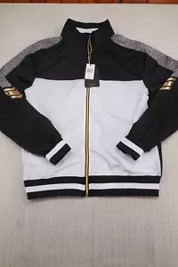 Bleecker & Mercer Track Jacket Mens Extra Large Black White Streetwear Hip Hop - Picture 1 of 9