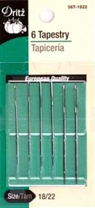 Dritz Tapestry Hand Sewing Needles Large Eye Blunt Point Size 18/22 -6 Needles - Picture 1 of 1