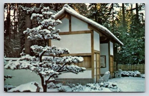Postcard At The Japanese Garden In Portland, Oregon, Pinus Contorta, Gate Winter - Picture 1 of 2