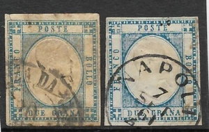 ITALIA NÁPOLES Sa# 20+20a Yv# 13 USADO en fragmento - Imagen 1 de 1