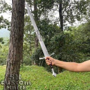 Viking Sword Handmade 5160 Spring Steel Oil Tempered Double Edge Sword 38" - Picture 1 of 6