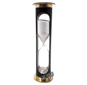 3 Min. Brass Mini Glass Sand Timer Shiny Hourglass Game Toy Desk Christmas Gi - Picture 1 of 1
