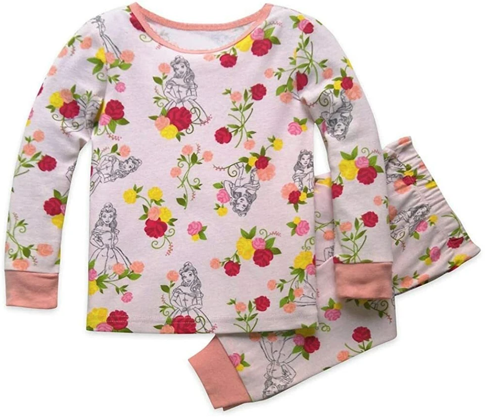 Juego de pijama ajustado manga larga Disney Princesa Bella 2 piezas niña talla 5 6 Foto 1 de 1