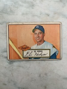 1952 Topps, #36 Gil Hodges (HOF)(r/b), Brooklyn Dodgers ~ VG-VGEX