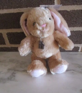 Build-A-Bear Mini Bunny Tan Pawlette 9" -Chocolate Charm on Ball Chain Necklace - Picture 1 of 5