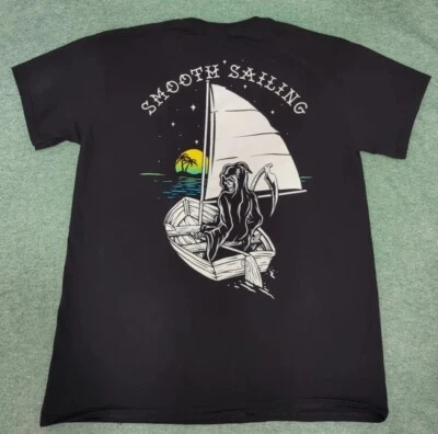 Camiseta gráfica RetroFit marca Grim Reaper "Smooth Sailing" para hombre MD Back Hit Foto 1 de 4