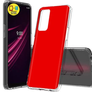 Case for TCL/T-Mobile REVVL V PLUS 5G,Red Print,Glass Screen,US - Picture 1 of 7