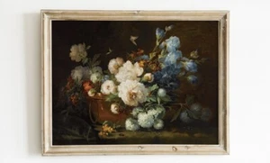 Vintage Still Life with Flowers Art Print.  Great Home/Holiday Rental Decor - Bild 1 von 2