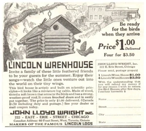 Anuncio impreso Lincoln Wrenhouse - John Lloyd Wright inc. Fabricantes de troncos Lincoln - 1L - Imagen 1 de 1