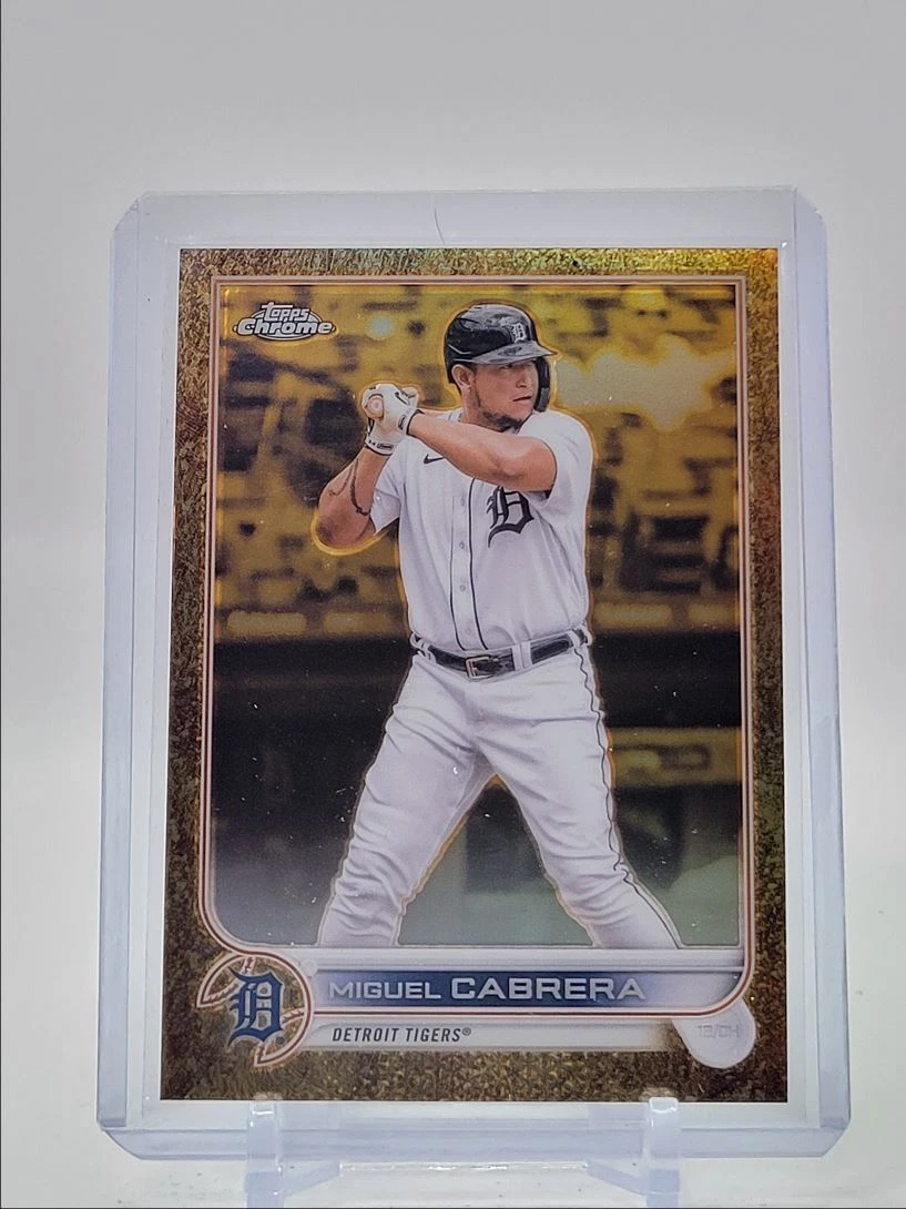 MIGUEL CABRERA 2022 TOPPS CHROME GILDED GOLD ETCH REFRACTOR TIGERS /99 Q0353