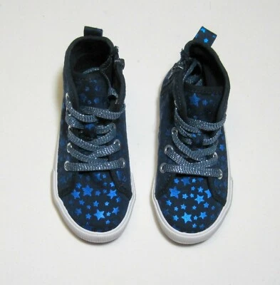 Novo com etiquetas, Tênis Jeans de cano alto infantil feminino azul marinho, Circo - Imagem 1 de 4