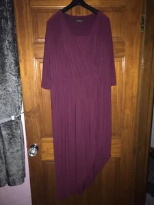 Women`s So fabulous Full Length Short Sleeve Plum Wrap Dress For Size 20 - Picture 1 of 6