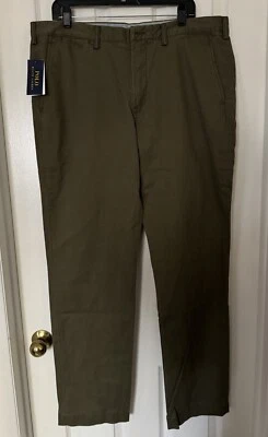 Pantalones chinos informales verdes elásticos de calce recto Polo Ralph Lauren para hombre 38W x 34L Foto 1 de 4