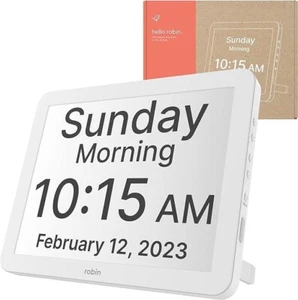 Robin Clock Alzheimers Seniors Dementia Alarms Custom Messages Meds Remind 15" - Picture 1 of 24