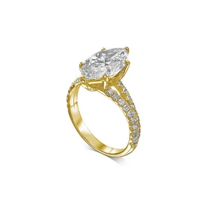 IGI Diamond Engagement Ring VS1 F Marquise 3.30 Carat Lab-Created CVD Eye Clean - Picture 1 of 11