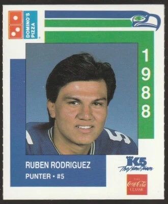 1988 Domino's Seattle Seahawks #16 Ruben Rodriguez - Image 1 of 2