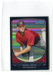 2014 Bowman Chrome Mini Daniel Watts BLACK REFRACTOR RC #162 20/25 D-BACKS
