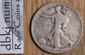 1929 S Walking Liberty Half Dollar - 50¢ - VG - Very Good - Picture 1 of 3