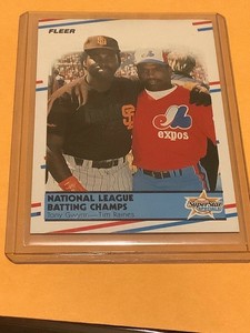 1988 fleer n.l. batting champs tony gwynn-tim raines #631-2 HOF dead centered 