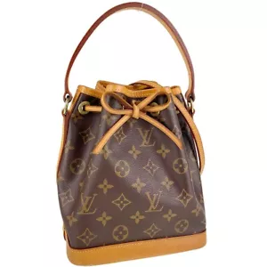 Bolso de Mano Louis Vuitton Monograma Mini Noe Cuero Tela Marrón 2 Vías 2769 - Imagen 1 de 22