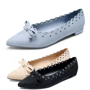 Women Comfortable Slip On Flat Shoes Pointed Toe Casual Office Work Shoes - Picture 1 of 13