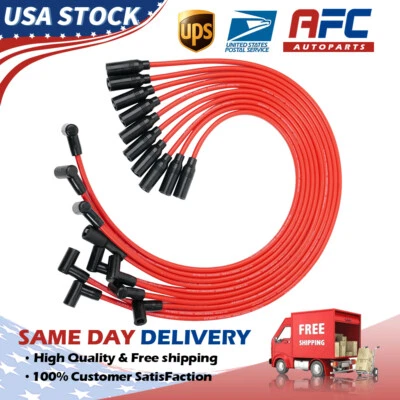 10X Spark Plug Wires Set For 1992-97 Chevy Pontiac Cadillac GM LT1 LT4 4.3L 5.7L - Image 1 of 4